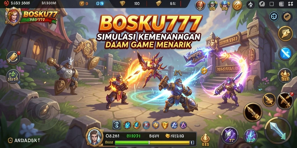 Screenshot utama BOSKU777 menampilkan suasana gameplay simulasi yang seru.