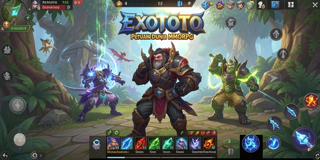 Screenshot gameplay EXOTOTO yang menampilkan petualangan seru dalam MMORPG.
