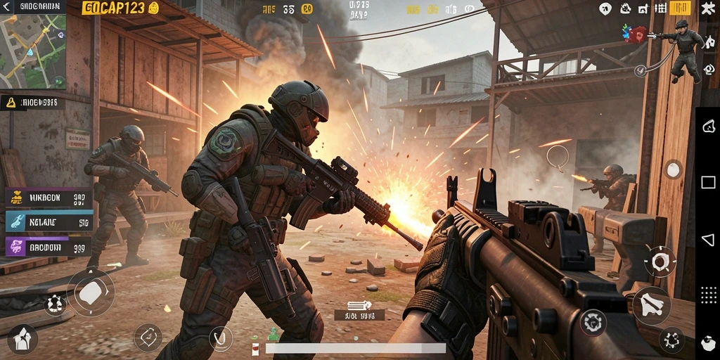 Menampilkan aksi gameplay menegangkan dari GOCAP123 dengan grafis menawan.