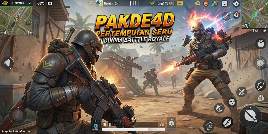 Gameplay seru PAKDE4D dalam pertempuran Battle Royale.