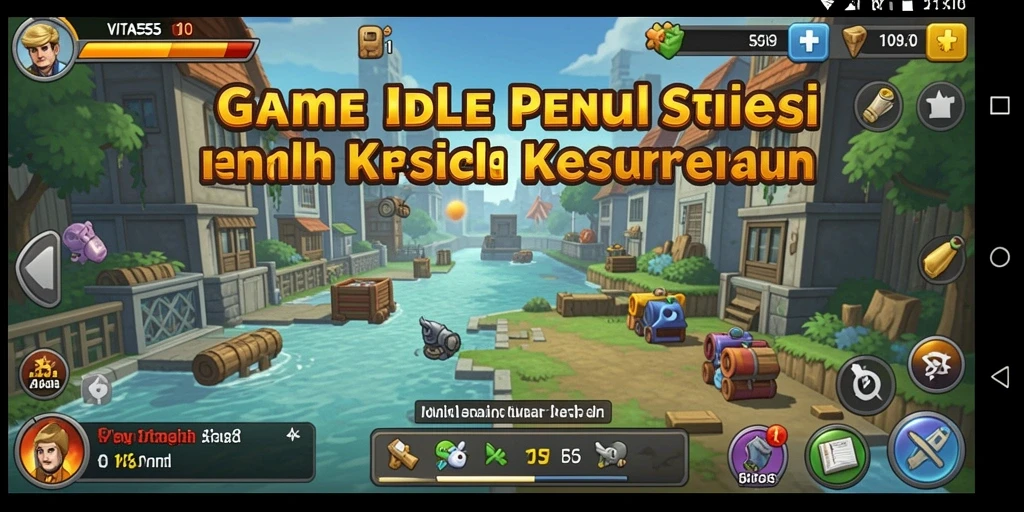 Screenshot gameplay VITA555 menampilkan aksi seru dalam membangun kerajaan Idle.