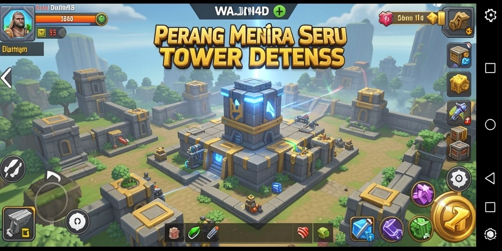 Gameplay seru WAJAN4D dalam pertahanan menara.